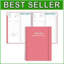 Load image into Gallery viewer, Stylish Pink 2025-2026 Planner - One Page Daily, Ample Writing Space, 8.5" x 11"