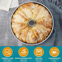 Load image into Gallery viewer, Premium Stainless Steel Cake Pan Set: 10-Inch Non-Toxic, Oven &amp; Dishwasher Safe