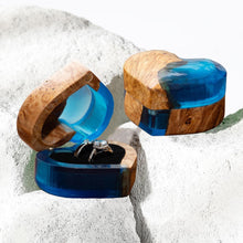 Load image into Gallery viewer, Handmade Heart Shaped Ring Box - Unique Wooden Jewelry Storage for Engagements