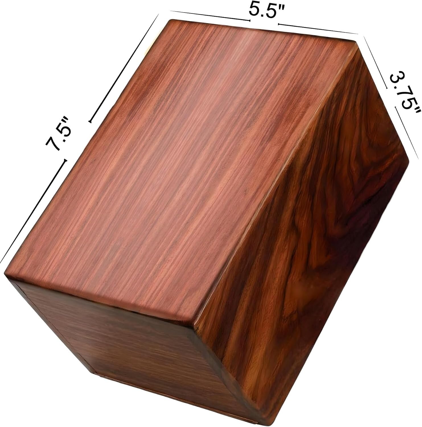 Hand-Carved Rosewood Cremation Urn for Adults - 80 Cubic Inch Capacity