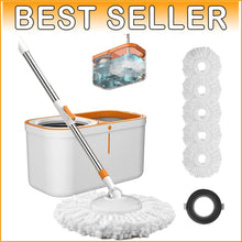 Load image into Gallery viewer, Ultimate Spin Mop &amp; Bucket Cleaning System: Extended Handle &amp; 5 Refill Heads