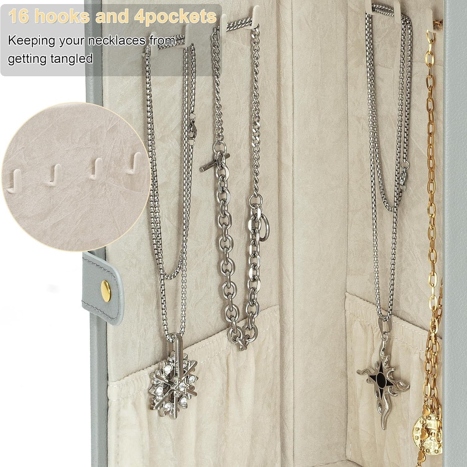 Elegant 5-Drawer Jewelry Organizer with Mirror - Dustproof Leather Storage