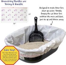 Load image into Gallery viewer, 80 Count Super Thick Drawstring Cat Litter Box Liners, Fresh Scented &amp; Durable