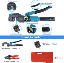 Load image into Gallery viewer, Hand-Powered Hydraulic Crimper with Ergonomic Handle for Stainless Steel Cables
