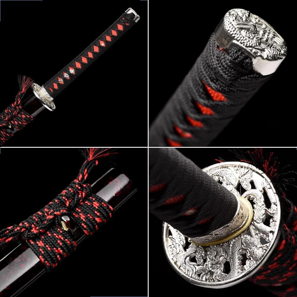 Elegant 28" Japanese Katana – Full Tang and Clay Tempered Damascus Steel Blade