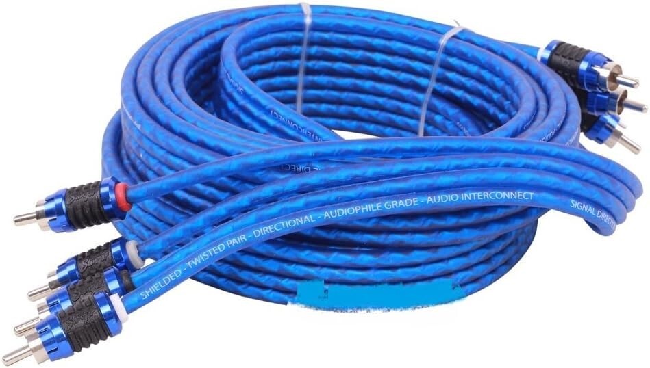 4-Channel Audiophile RCA Cable - 12 Feet with Color-Coded Channel Identification