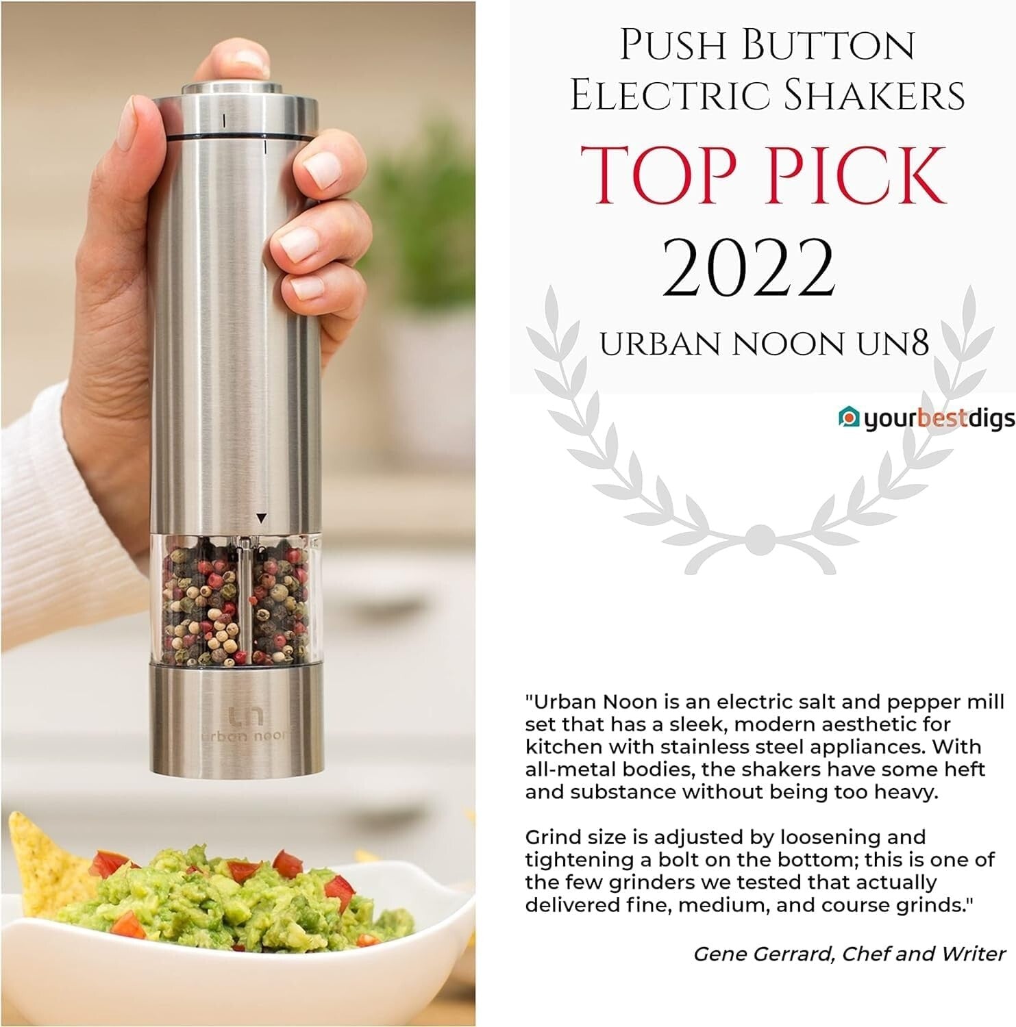 Chic Salt and Pepper Grinder Set with LED & Ceramic Core - Perfect Kitchen Gift!