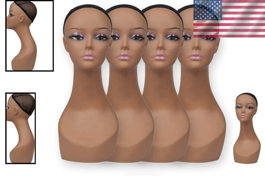 Gift-Ready 4 Pcs Mannequin Head Set - Perfect for Wig & Facial Accessory Display