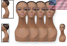Load image into Gallery viewer, Gift-Ready 4 Pcs Mannequin Head Set - Perfect for Wig &amp; Facial Accessory Display