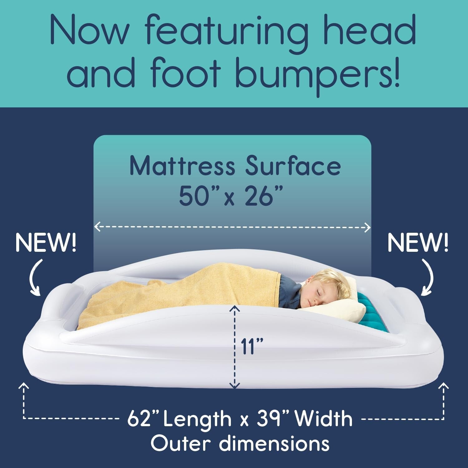 Inflatable Kids Mattress with Extra Tall Bumpers - Ideal for Travel and Camping