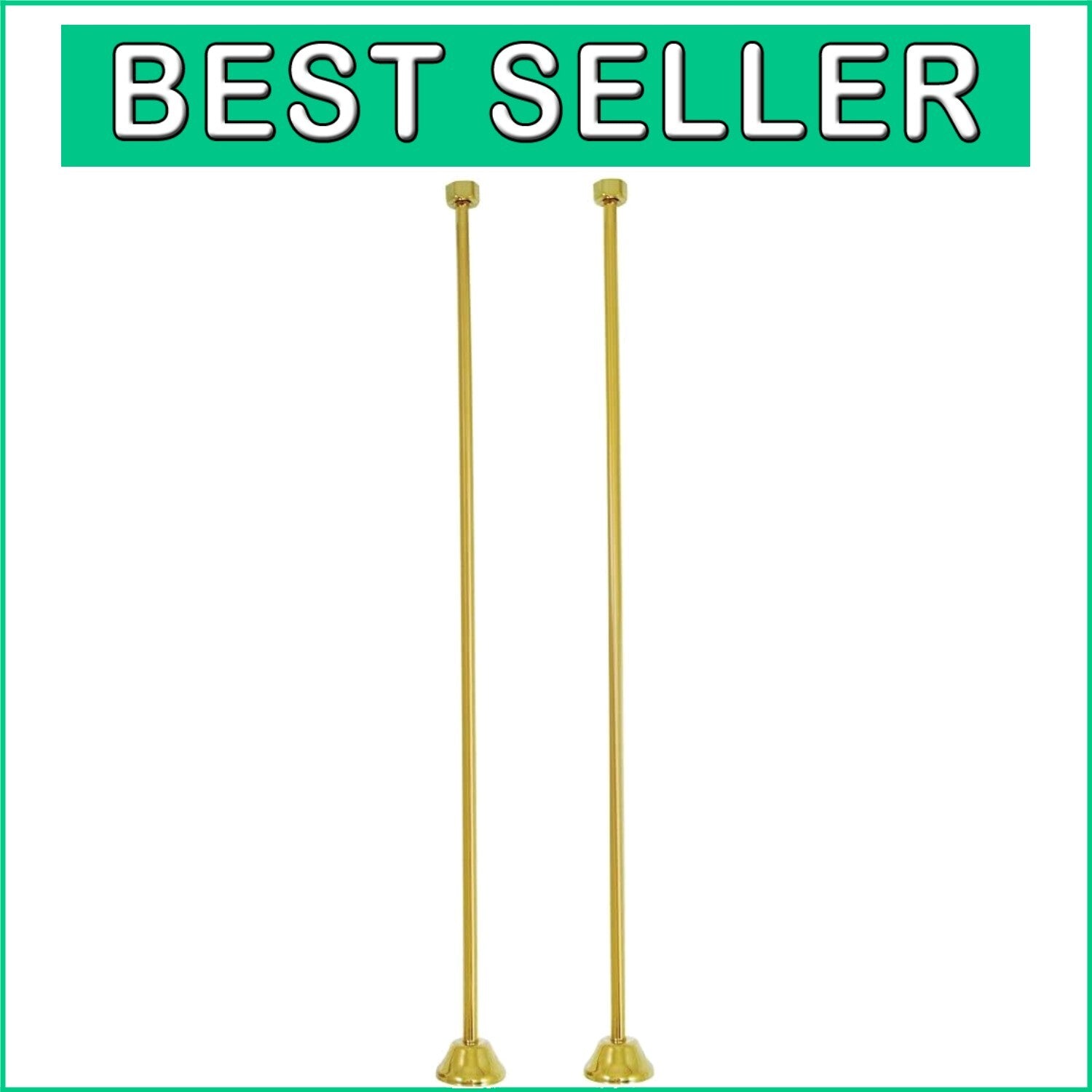 Stylish Polished Brass Bath Supply, 29" Straight Lines for Modern Elegance