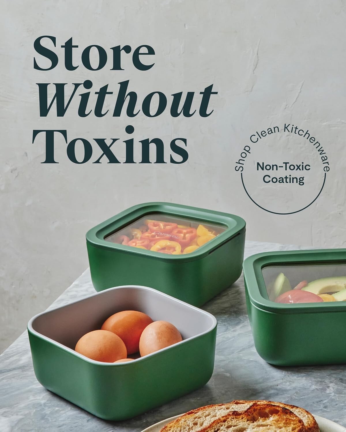 Elegant 4.4 Cup Microwave Safe Glass Container with Latch Closure - Lunch Ready