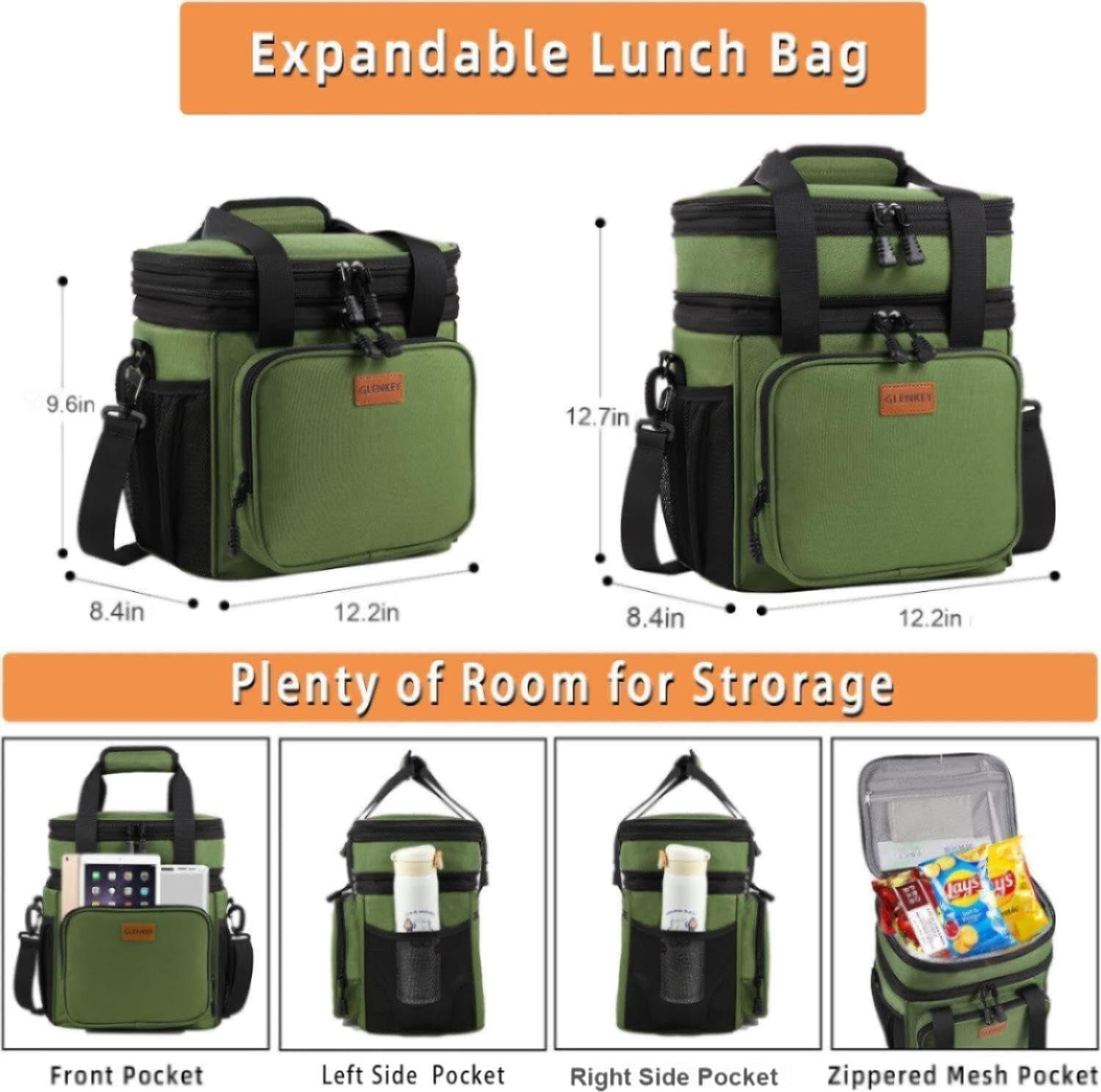 Durable Expandable Lunch Box - Versatile Insulated Cooler for Active Lifestyles