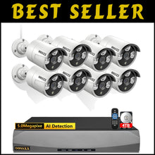 Load image into Gallery viewer, 5MP 2.7K Outdoor Security Camera with Night Vision - AI Detection &amp; 4TB Storage