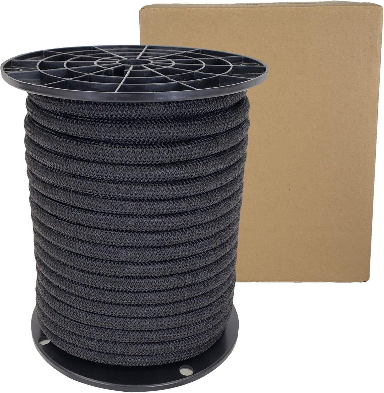 100 Feet Marine Grade Black Polyester Bungee Cord - 3/8" Durable Shock Line