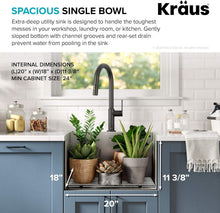 Load image into Gallery viewer, Durable 22-Inch Stainless Steel Laundry Sink with Premium Bottom Grid Included