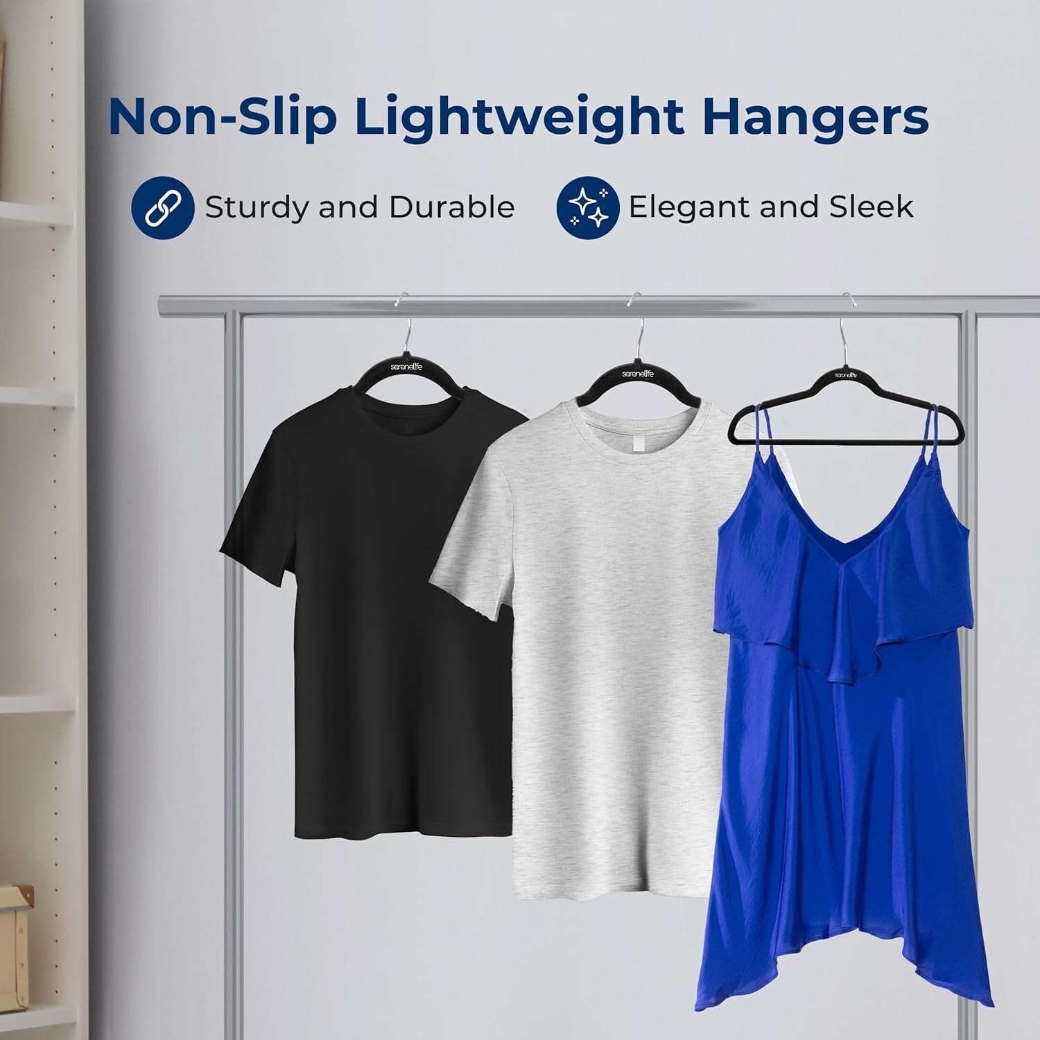 Heavy-Duty Ultra-Thin Velvet Hangers - 200 Pack, Ideal for Space-Saving Closets