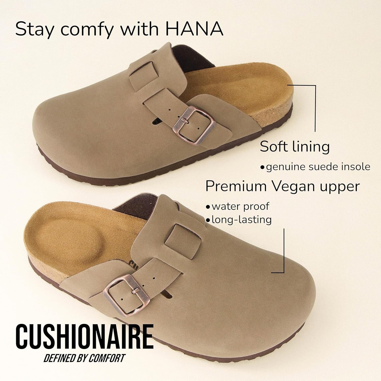 Hana Women's Clogs with 1.25-Inch Heel and Memory Foam - Perfect for Lounging