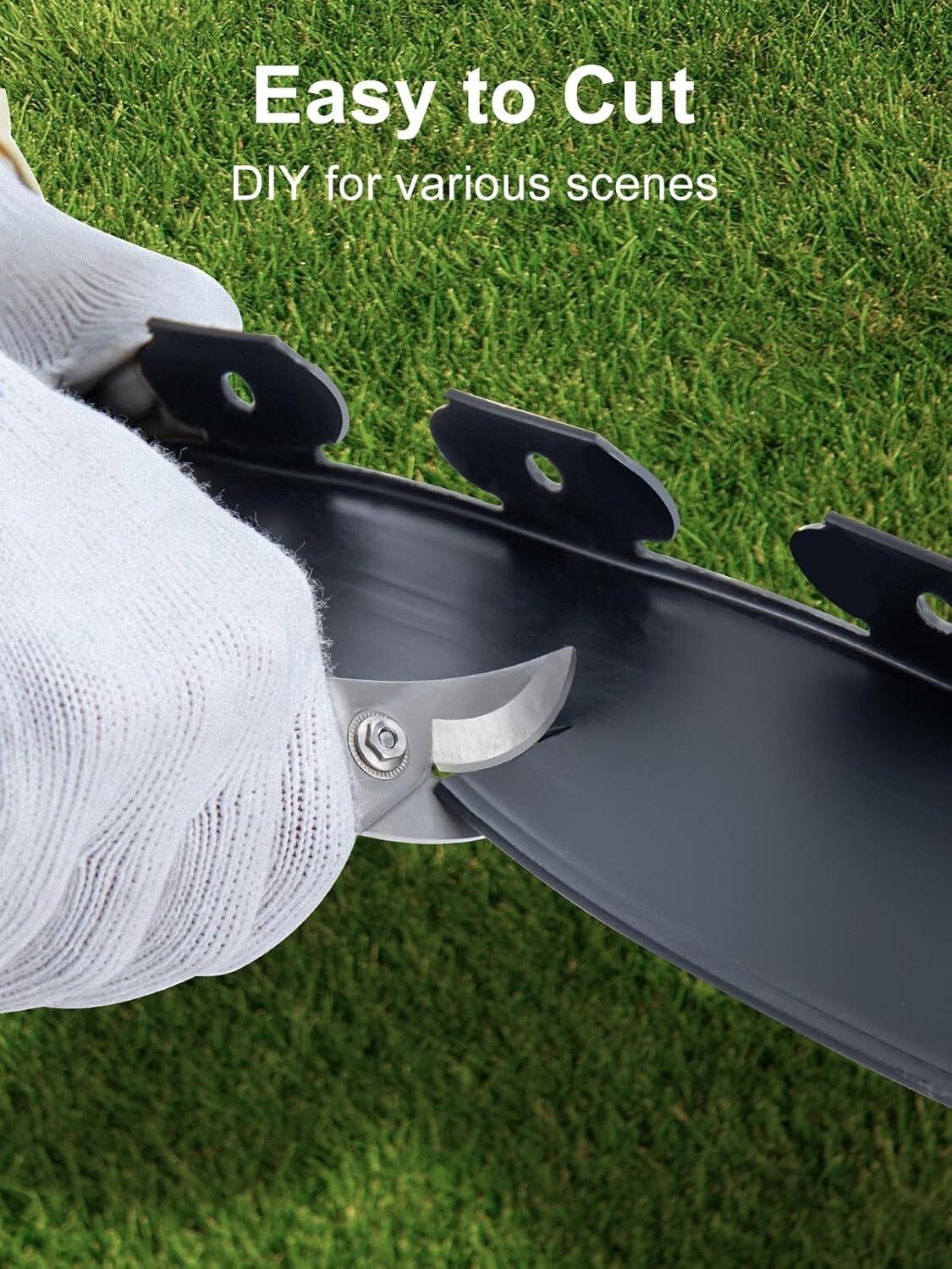 Trenchless 4" Tall Rubber Garden Edging - Flexible Landscape Border with Hammer