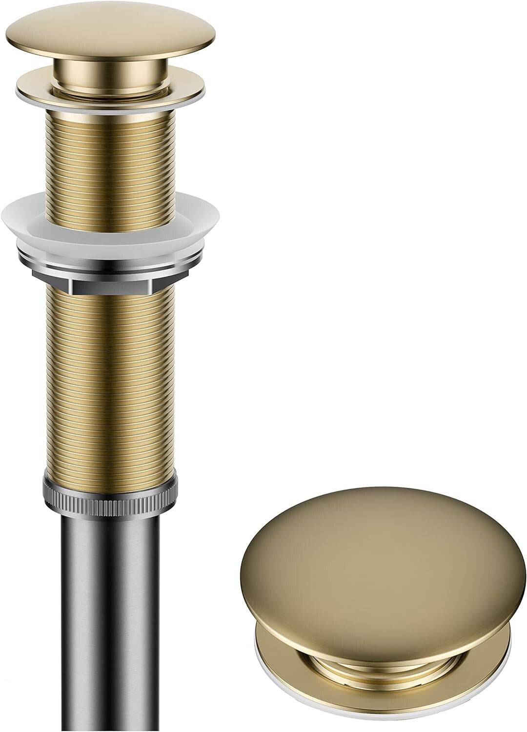 Elegant Brushed Gold Pop-Up Drain Assembly for Vessel Sinks - 10 3/4" Size