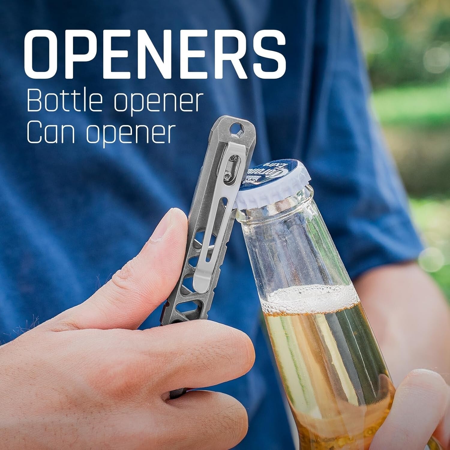 Ergonomic Titanium EDC Pry Bar with Pocket Clip - Ultimate Multitool for Men