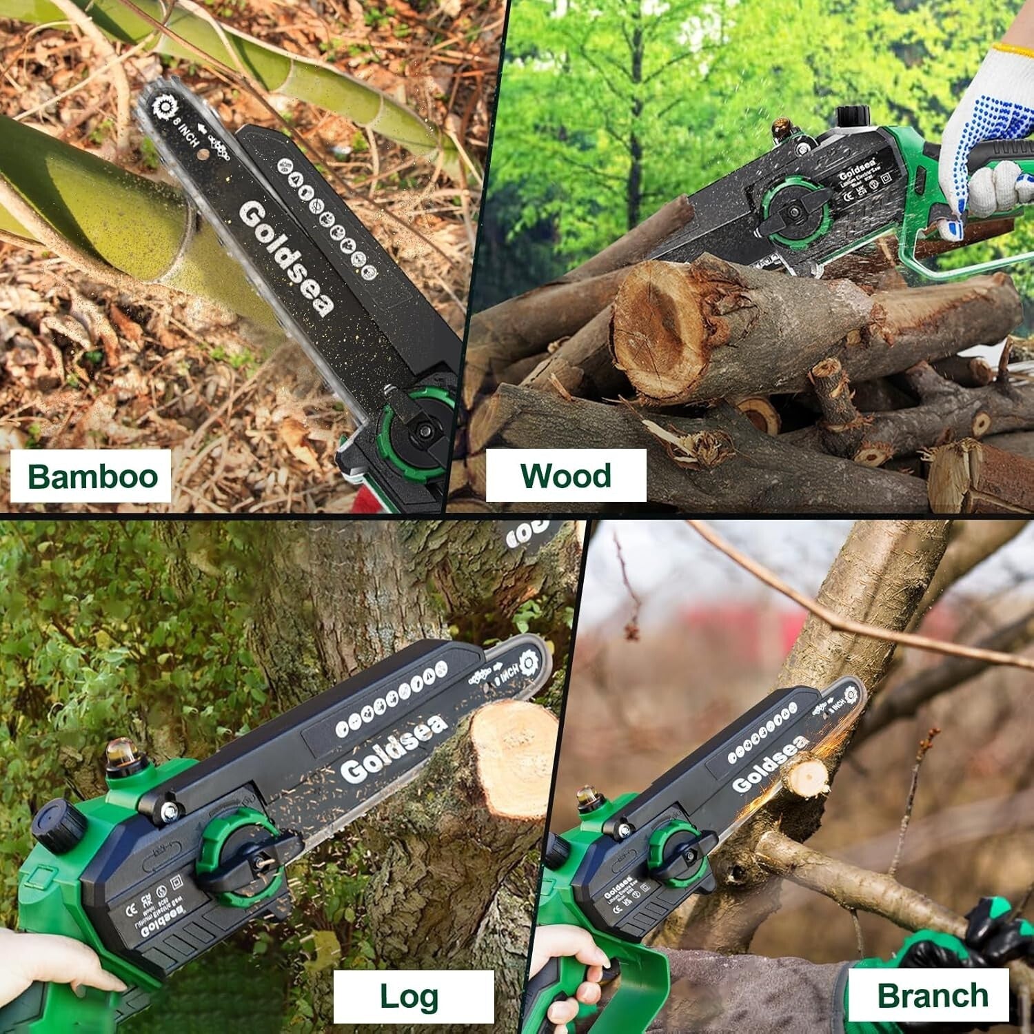 Efficient 8 Inch Cordless Chainsaw - Ideal Tool for Home Garden Maintenance