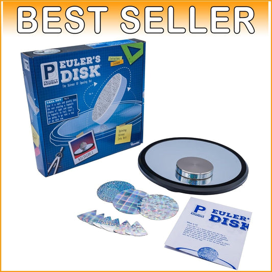 Euler’s Disk Physics Toy - 9-Inch Mirror with Customizable Effects for Desk Fun