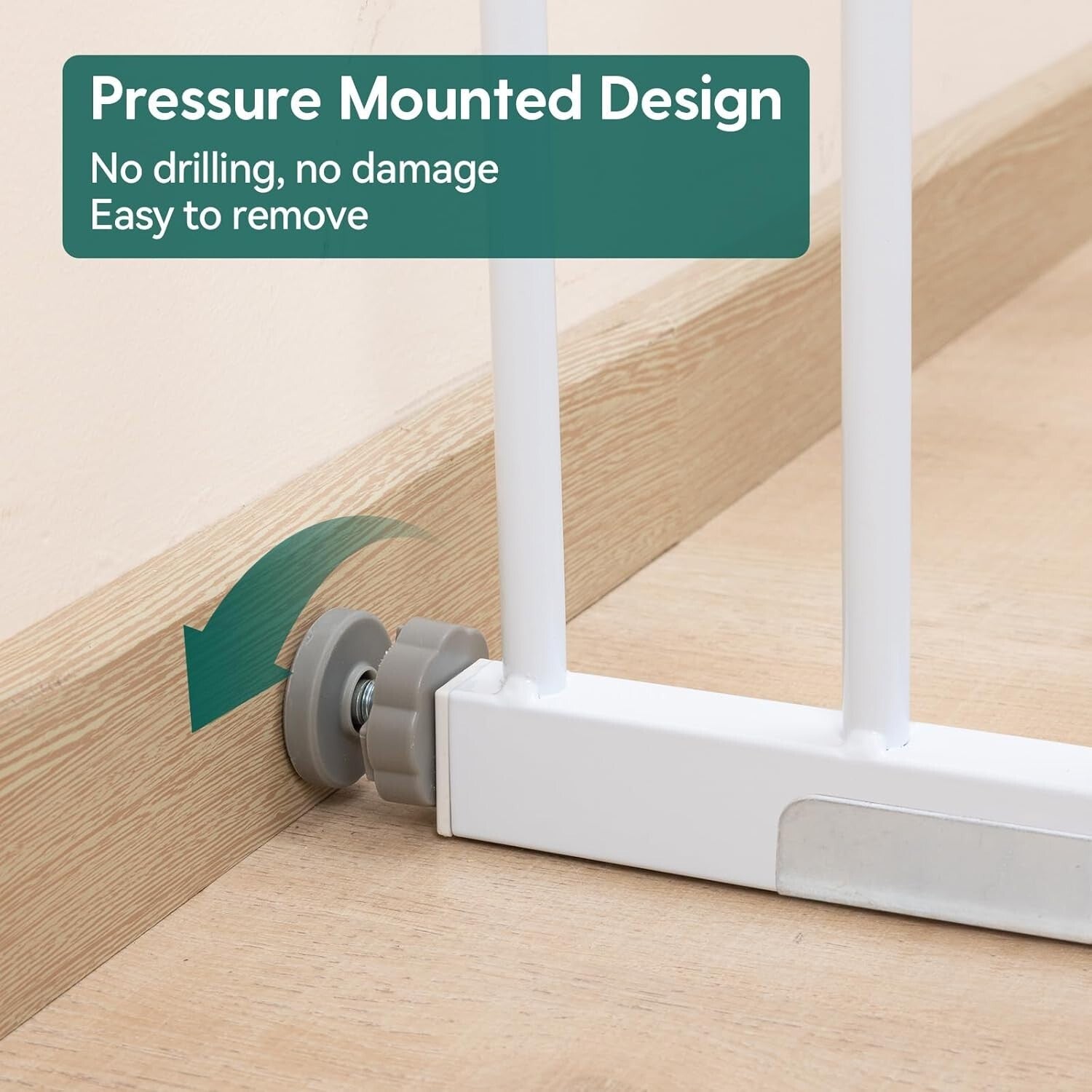 Adjustable Pressure Mounted Baby Gate: Fits Narrow & Wide Openings, 30'' Tall