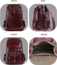 Load image into Gallery viewer, Handcrafted 21" Leather Daypack with Spacious Laptop Compartment &amp; Vintage Style
