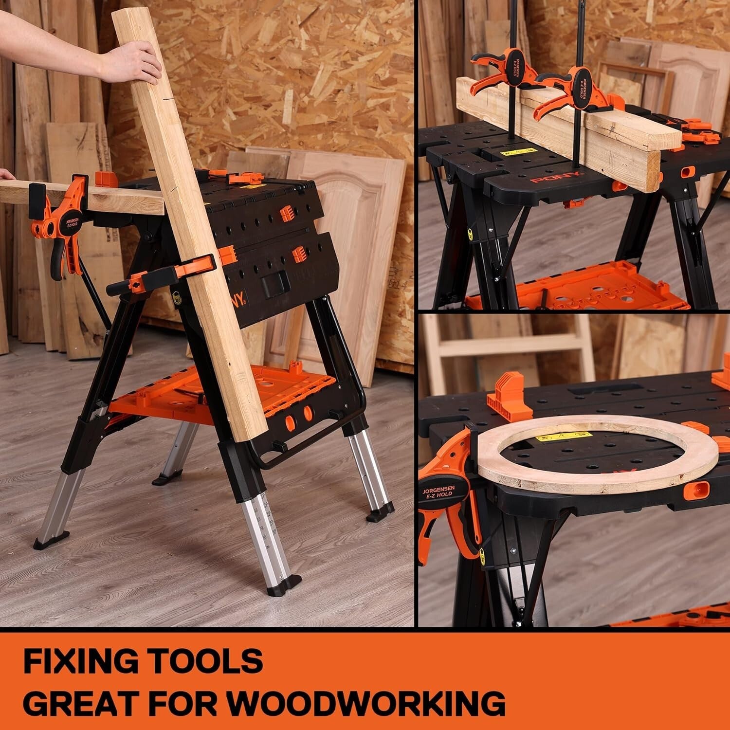 Versatile Portable Work Table - 2-in-1 Functionality & 500 lbs Clamping Strength