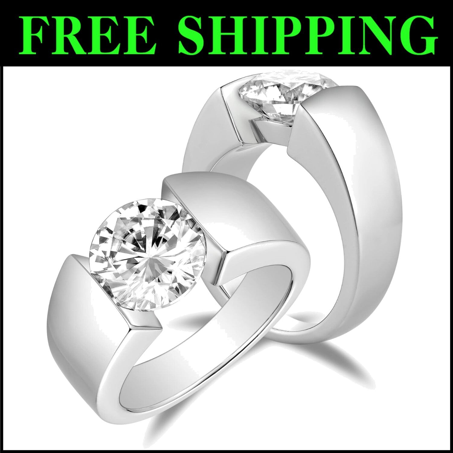 Lab-Grown Moissanite Engagement Ring - Sparkling 3ct Heart Cut, 14k Gold Accent