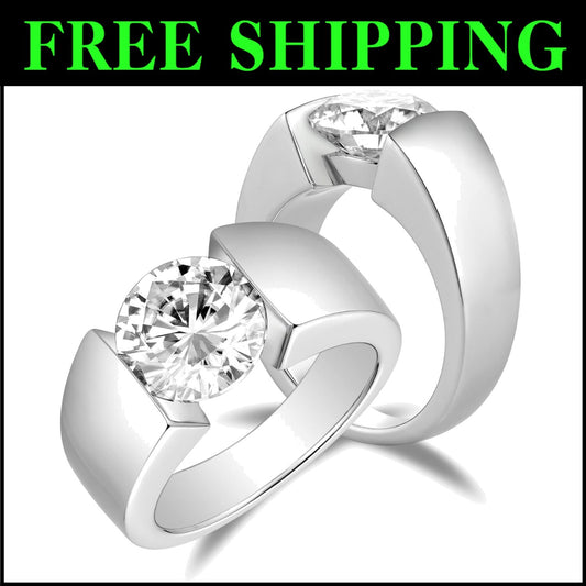 Lab-Grown Moissanite Engagement Ring - Sparkling 3ct Heart Cut, 14k Gold Accent