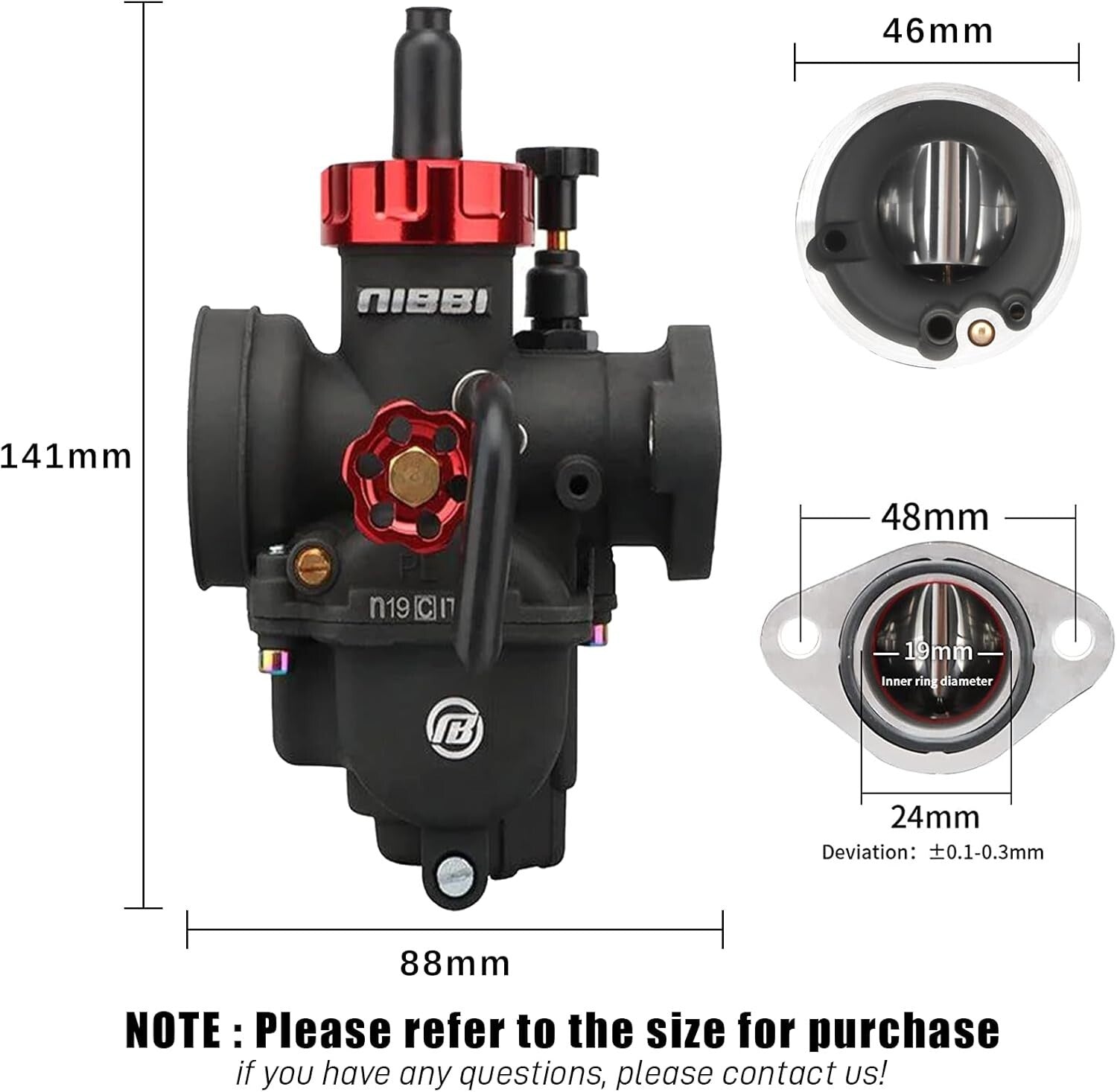 Durable 19mm PE Carburetor with Tuning Flexibility for 100cc-125cc Bikes
