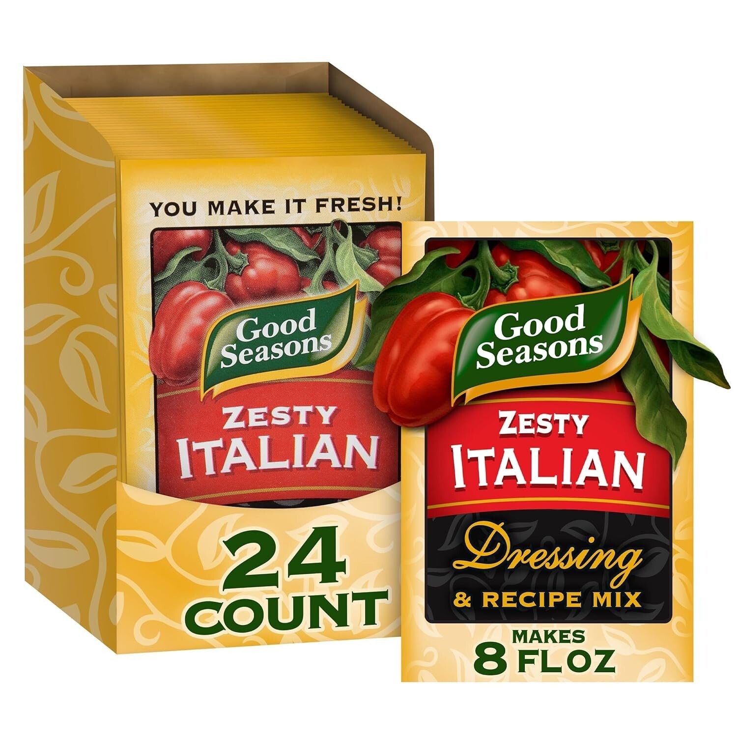 24 Pack Zesty Italian Recipe & Salad Dressing Mix - Easy & Flavorful Solution