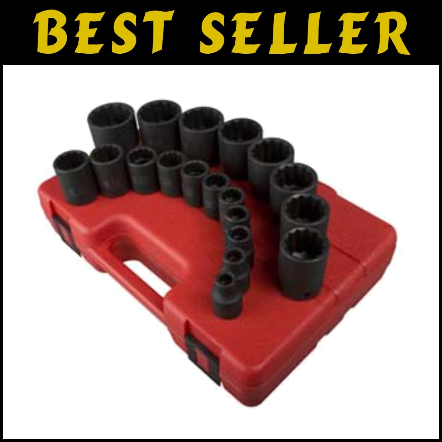 Essential 19-Piece SAE 12-Point Impact Socket Set for Mechanics - CR-MO Design