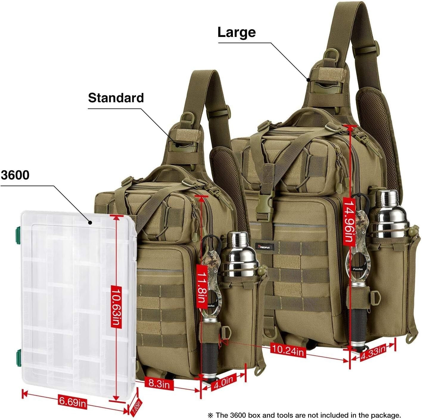 Water-Resistant Fishing Tackle Bag with Adjustable Sling for Outdoor Adventures