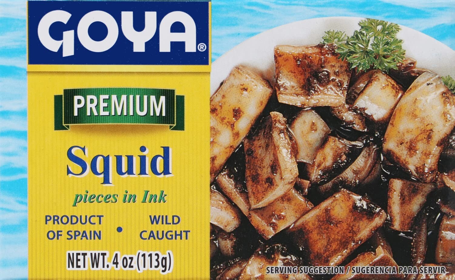 Ready-to-Eat Squid Pieces in Ink, 4oz Pack - Ideal for Quick Gourmet Meals