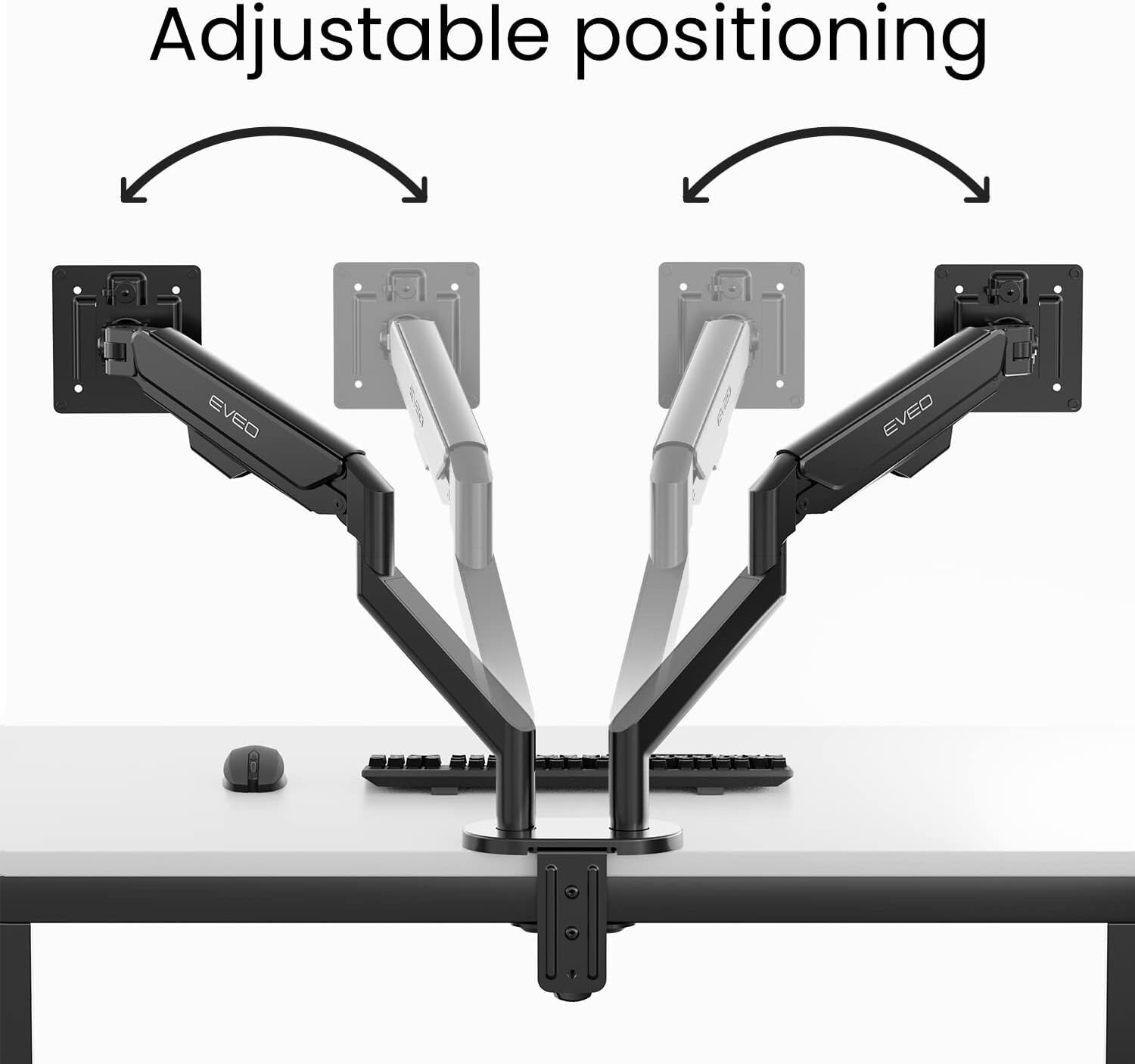 Alloy Steel Dual Monitor Mount with 360° Flexibility - Fits 14" to 35" Displays