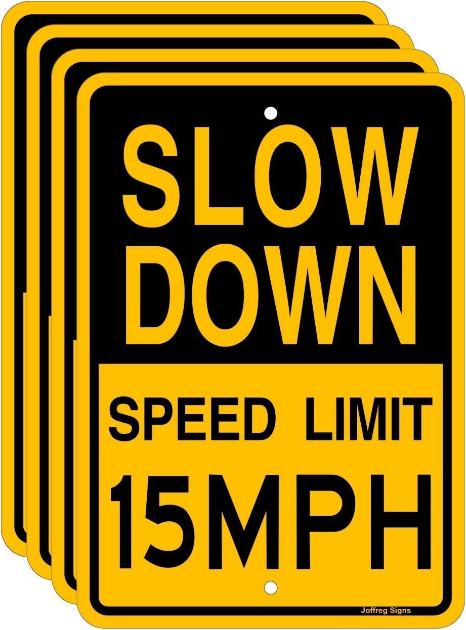 Durable 17x12 Reflective Speed Limit Signs, Weather-Resistant Aluminum 4 Pack
