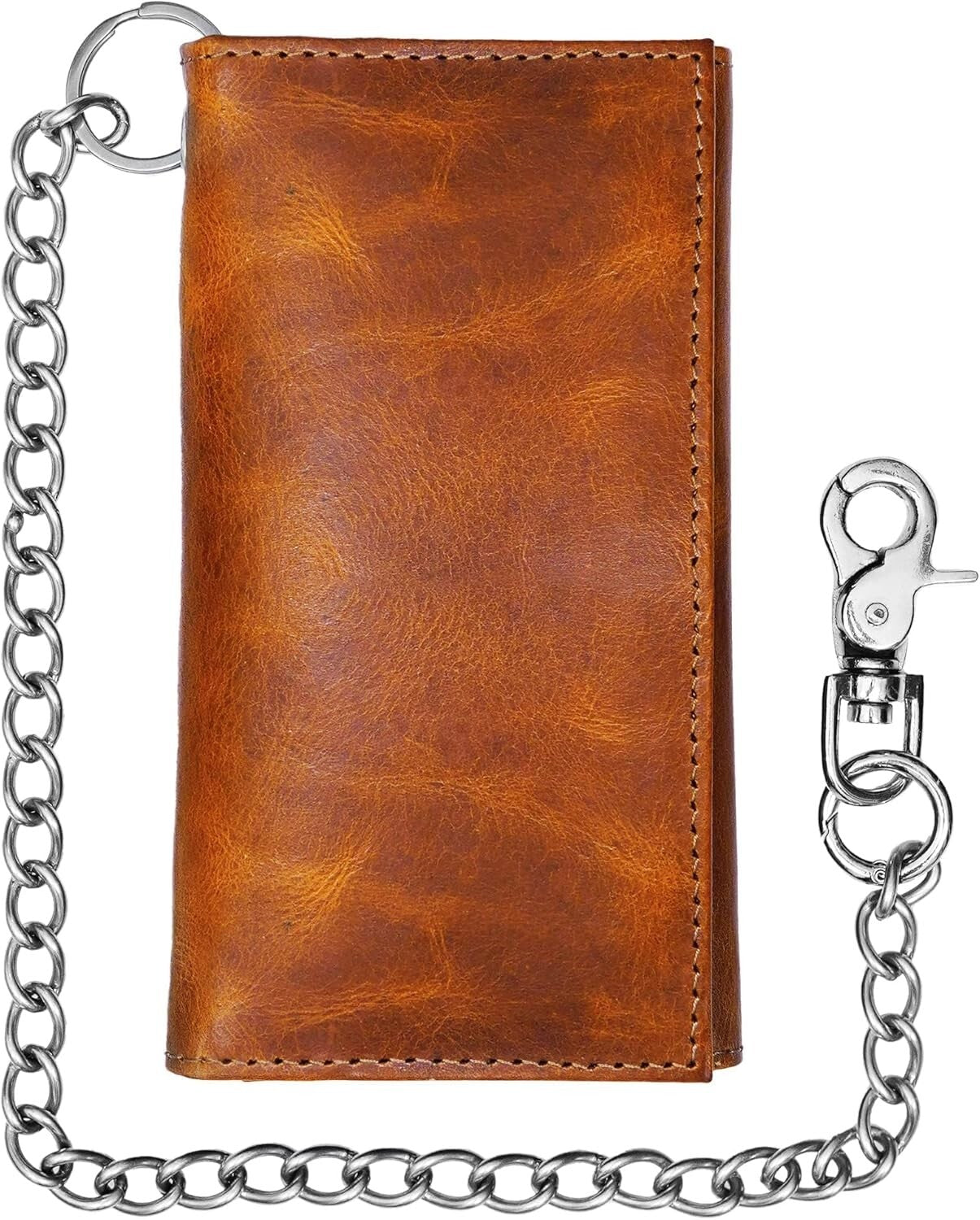 Classic Men's Biker Wallet with RFID Blocking & Chain - Timeless Craftsmanship