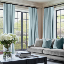 Load image into Gallery viewer, Velvet Room Darkening Curtains with Thermal Insulation - Misty Blue, 2 Panels