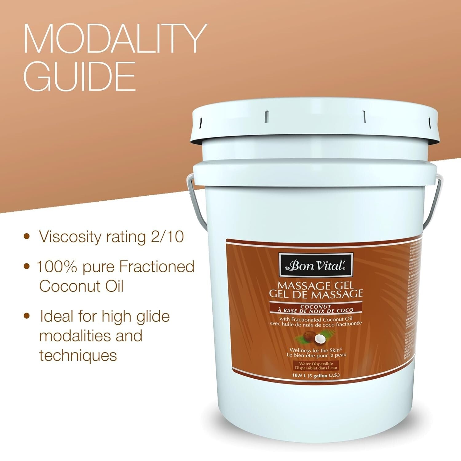 Hydrating Coconut Massage Gel, 5 Gal Pumpable - For Professional & Home Use