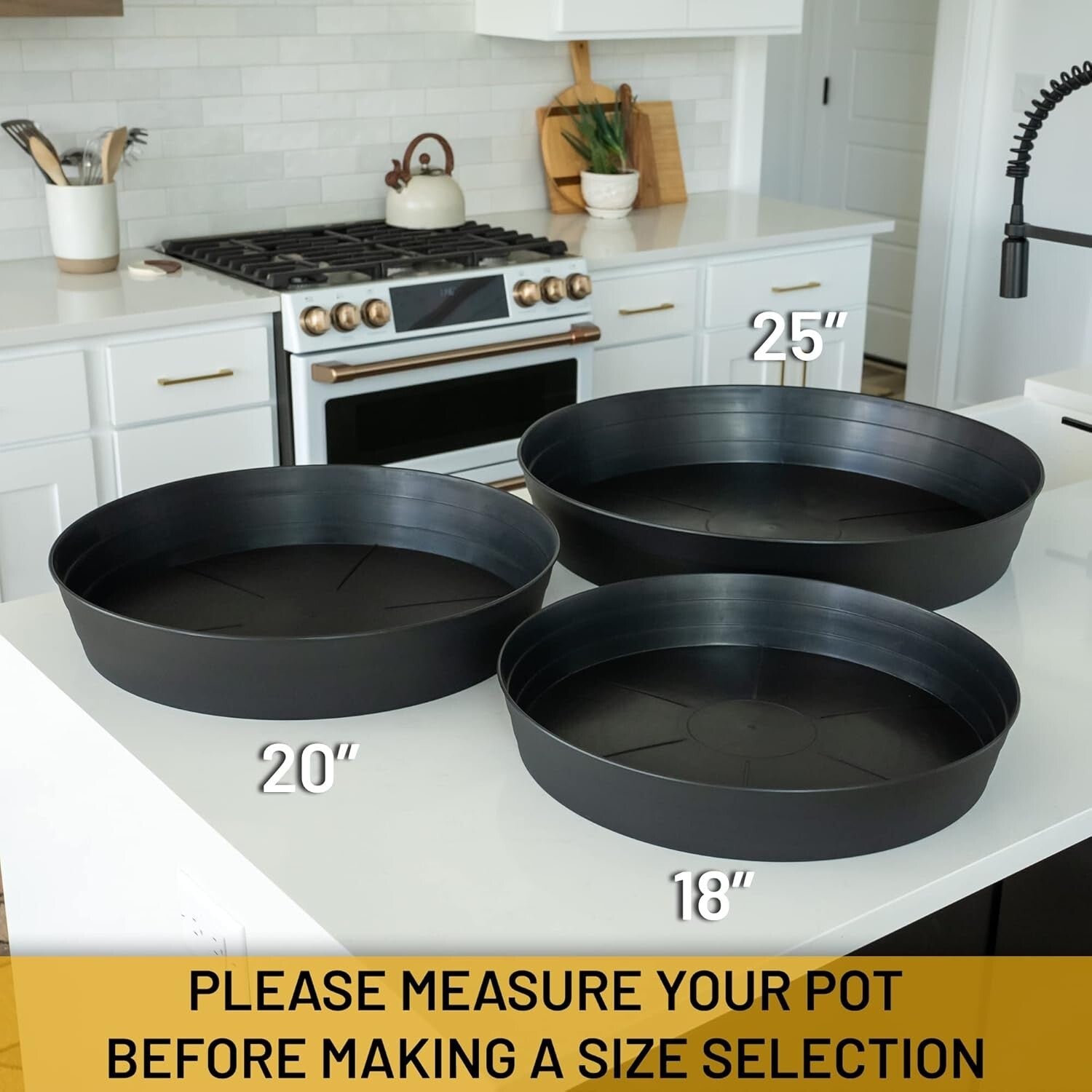 Durable 18" Plant Drip Trays - Extra-Deep Saucers for Indoor Pots and Bird Baths