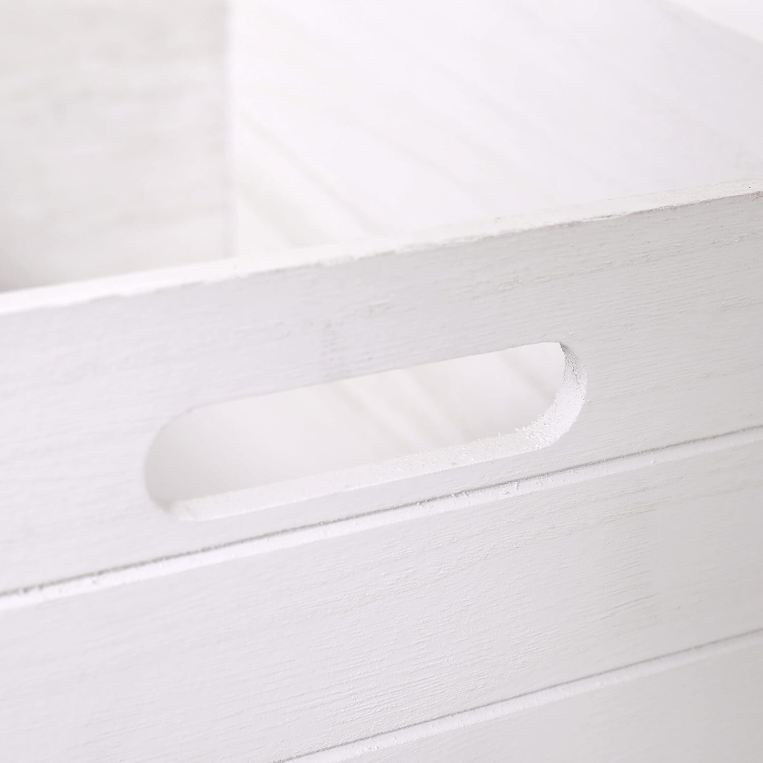 Extra Large Nesting Wooden Crates in Modern White – Decorative Storage Set