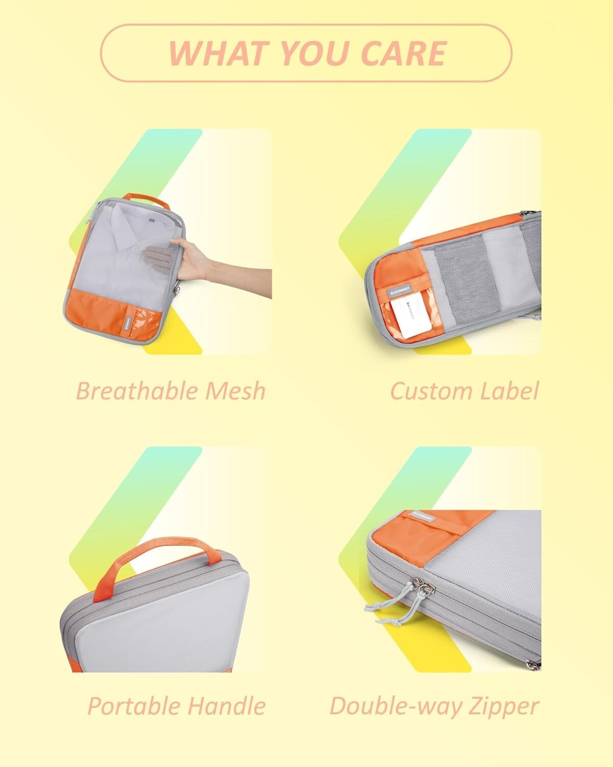 Set of 6 Lightweight Compression Packing Cubes - Space-Saving Travel Essentials