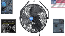 Load image into Gallery viewer, Industrial Grade 18-Inch Wall Fan - High Airflow for Patio, Garage, or Workshop