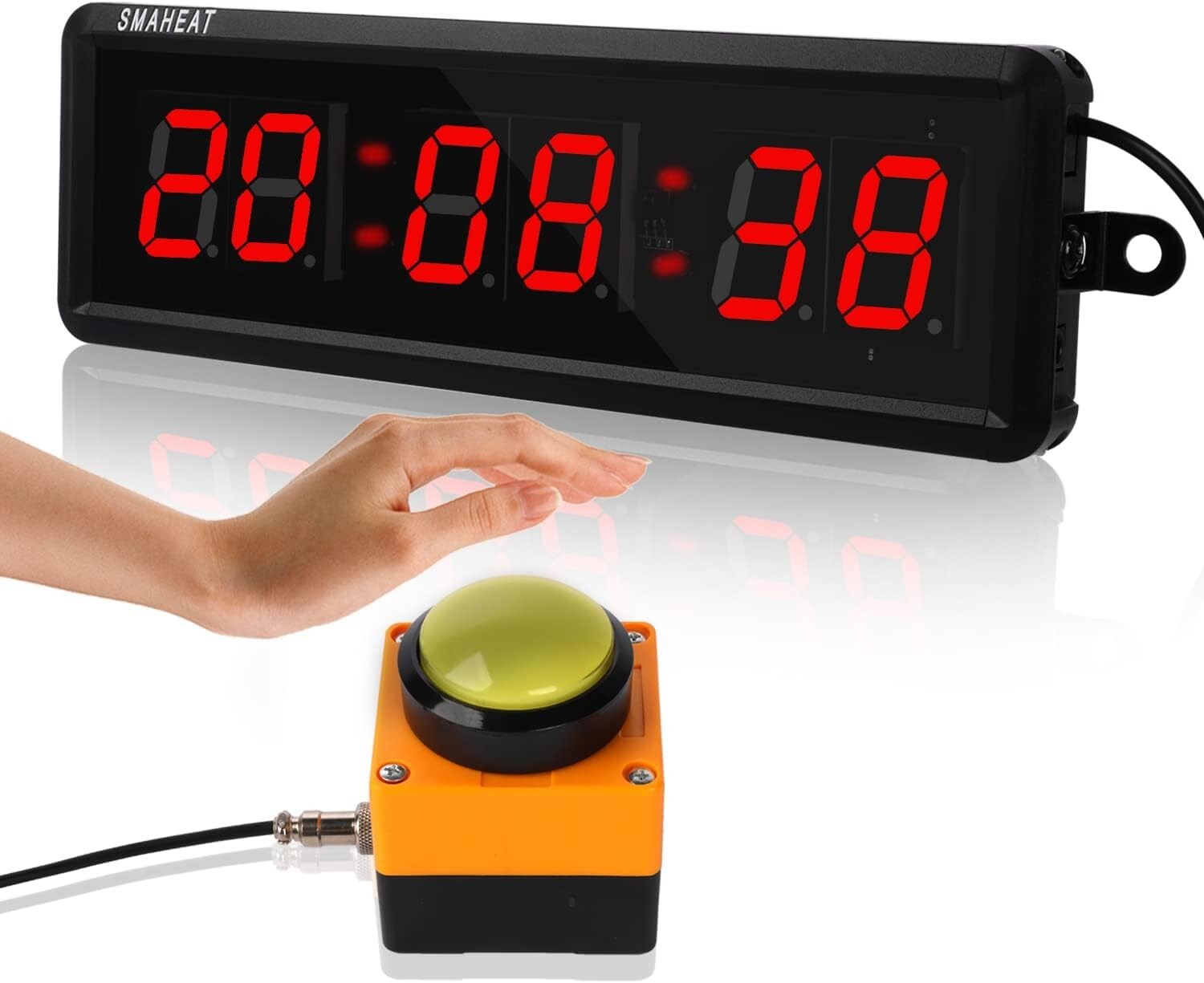 1.5-Inch LED Gym Timer with Interval Settings & Remote Control Functionality
