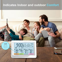 Load image into Gallery viewer, Stylish Wireless Weather Station &amp; Humidity Monitor with Dual Alarm Function