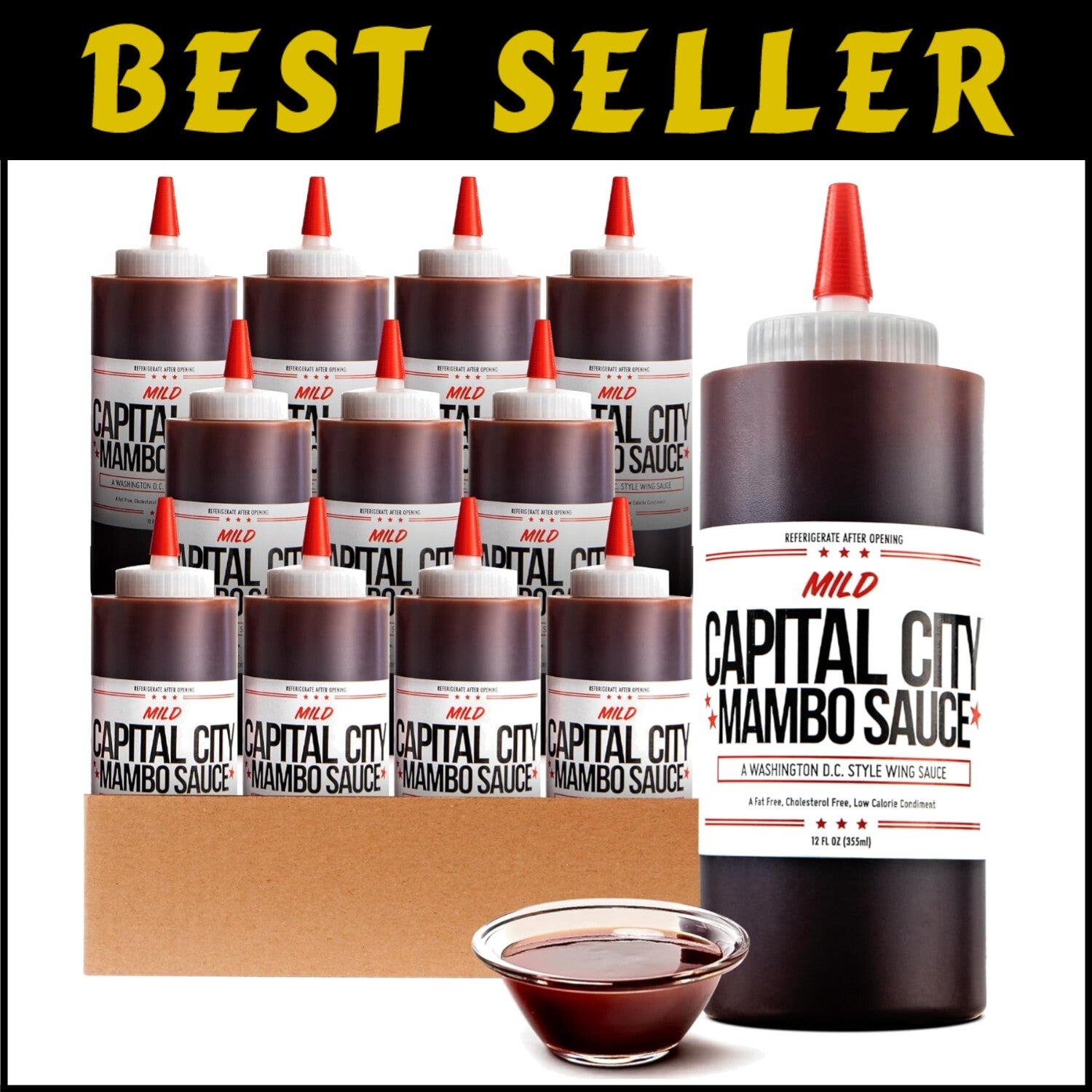 Versatile Mild Mambo Sauce, 12 Pack - Bold DC Flavor for Dipping and Drizzling