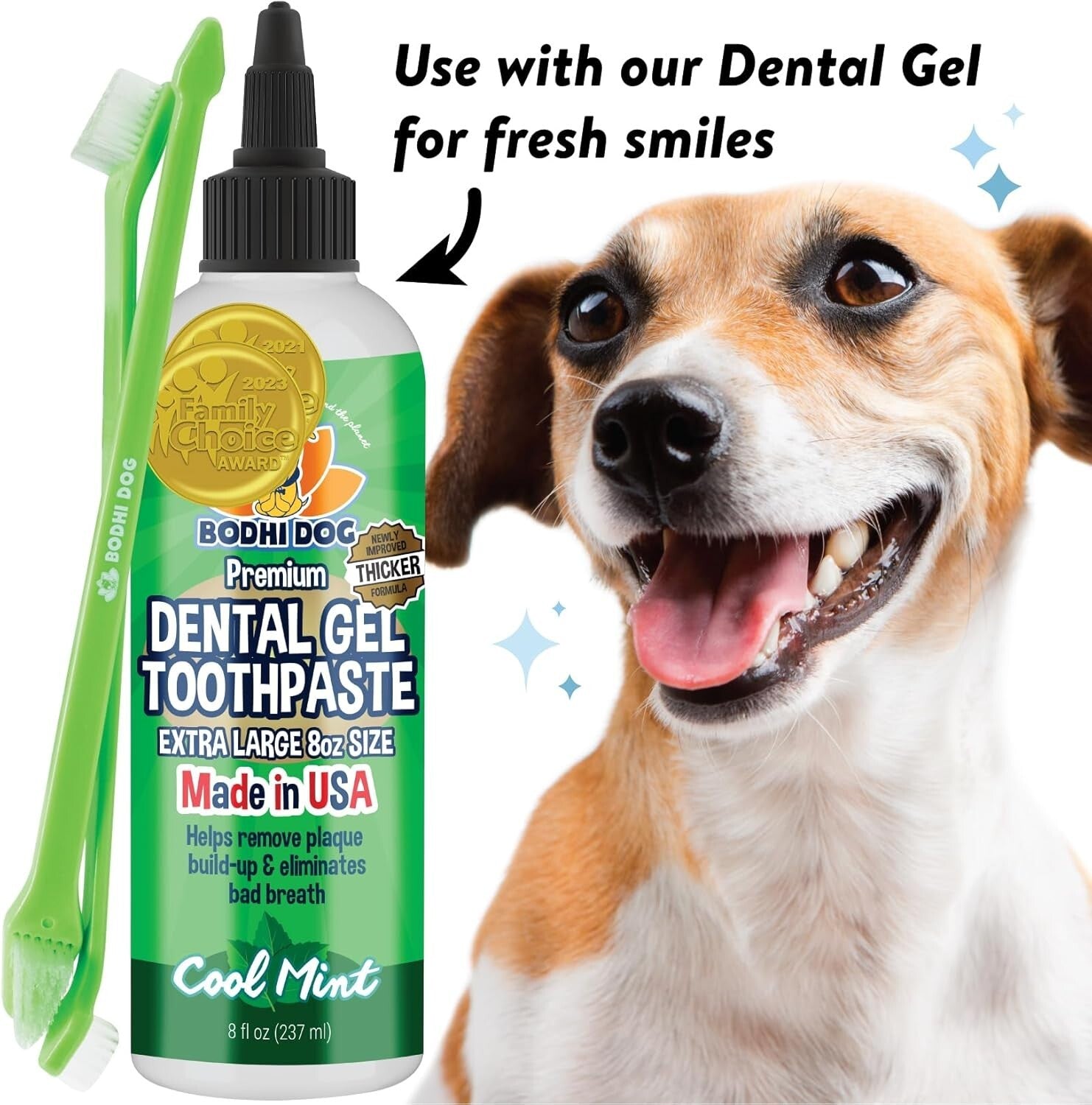 Veterinarian Recommended Dual-Headed Toothbrush for Pets - Soft & Safe 100 Pack